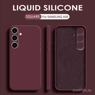 原裝方形液體矽膠手機殻適用於三星 Galaxy A05 A05S A15 A25 A34 A35 A54 A55 純色防