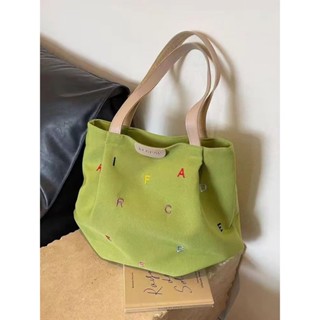 新店低價🔥 大促大容量帆佈包包女2025新款潮刺繡字母手提袋小清新學生單肩托特包