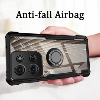 MOTOROLA 摩托羅拉 moto edge 60 fusion 後蓋手機殼硬質手機殼透明透明防震車載導航支架環適用於