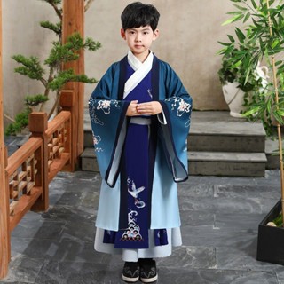 2590人收藏漢服男童國學服中國風古著書童服裝三字經弟子規兒童表演服小學生Ready stock✨2025✨#0425#