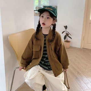 Smile Kids 女童外套 臺灣出貨 女童秋裝外套韓版洋氣棒球服2024新款中小童春秋款休閒夾克衫