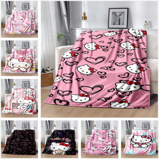 Hello Kitty三麗鷗日系卡通動漫可愛法蘭絨毯子家居客廳沙發柔軟舒適空調毯子兒童臥室裝飾印花毯子-2