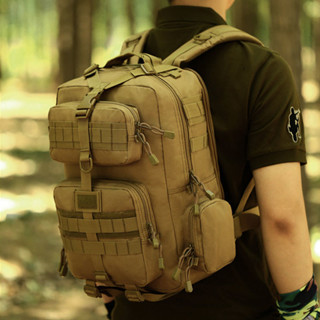 【特價+速髮】戰術後揹包 軍用包 登山後揹包 戶外騎行男士30L陞軍迷彩登山包帆布戰術雙肩背14寸電腦女
