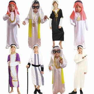 【角色扮演服】✨新品 免運✨兒童中東迪拜土豪金鍊子阿拉伯服裝王子衣服男女COS卡塔爾長袍裝