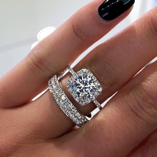 熱賣套戒 歐美新款滿鑲鋯石情侶對戒 時尚結婚戒指批發MIRROR小眾設計