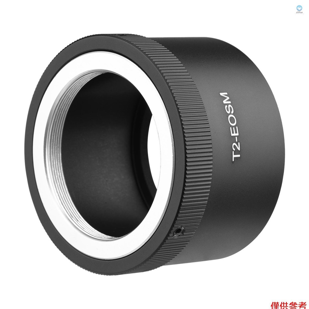 鏡頭轉接環手動鏡頭卡口轉接環鋁合金用於 T2 卡口鏡頭到佳能 EOS M1/M2/M3/M5/M6/M6 Mark II