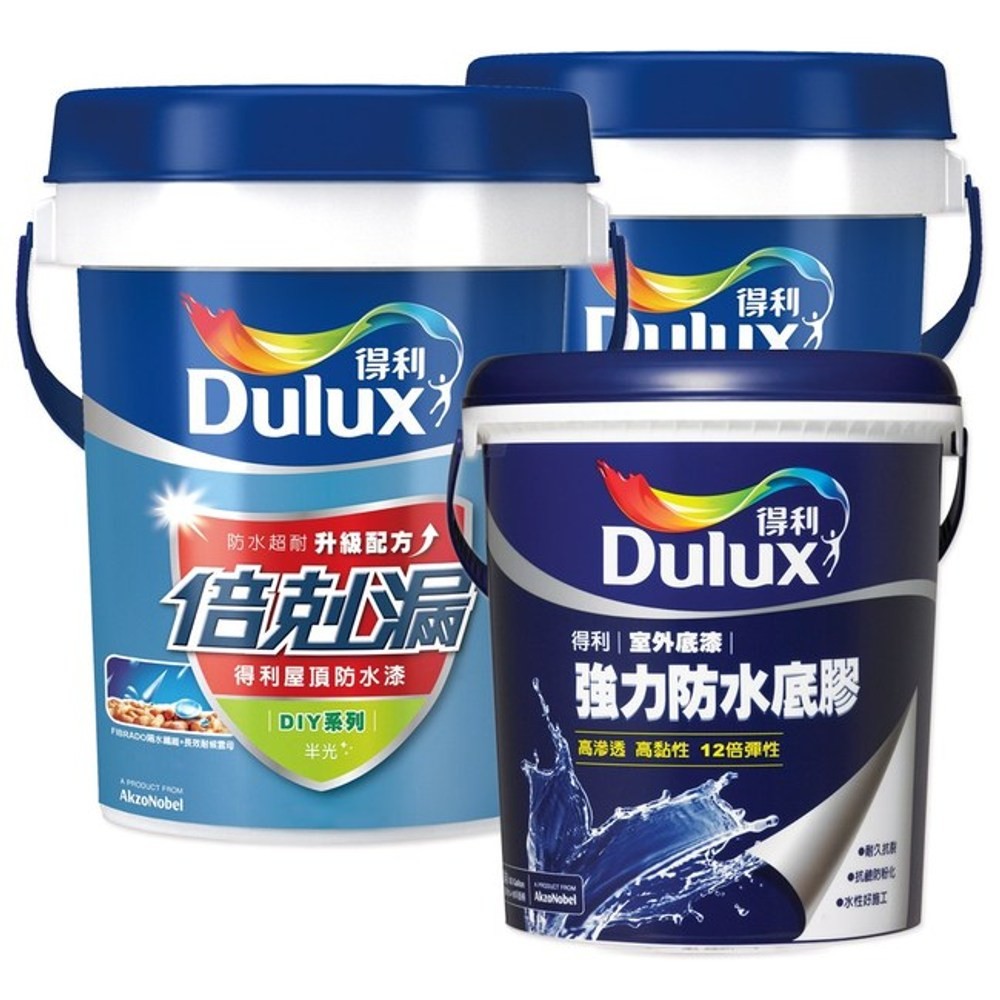 (組合) 得利 倍剋漏屋頂隔熱防水漆 冰雪白(含兩桶 L10+一桶A930防水底膠)