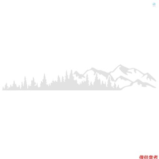 Crtw 1 件通用乙烯基樹山森林圖形貼紙汽車標誌圖形標誌貼紙車身車窗保險槓貼花適用於房車、大篷車、汽車、卡車