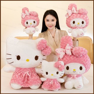 St3 三麗鷗玫瑰連衣裙 Hello Kitty My Melody 毛絨公仔生日禮物女孩抱枕家居裝飾毛絨玩具 TS3