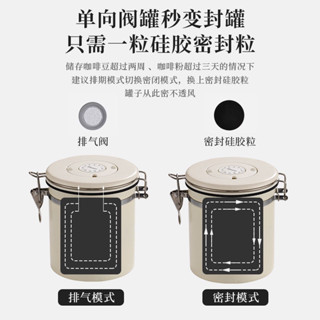 咖啡豆304不銹鋼密封罐咖啡儲存粉罐裝乾果茶葉罐單向排氣咖啡豆304不銹鋼密封容器咖啡粉20250406