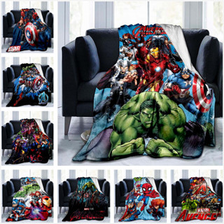 MARVEL 復仇者聯盟漫威超級英雄鋼鐵俠卡通動漫法蘭絨印花毯子家居客廳沙發辦公室午睡毯兒童臥室床飾柔軟保暖毯子-3