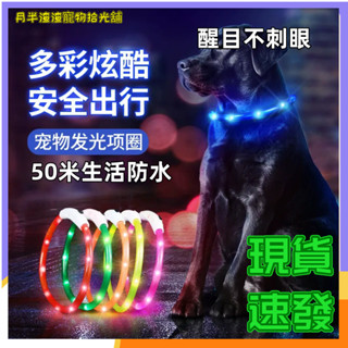 [現貨速發] 特價熱銷 LED 充電發光寵物項圈 貓犬適用可調節設計 夜間反光舒適頸圈 狗狗項圈 貓咪項圈 毛孩好物