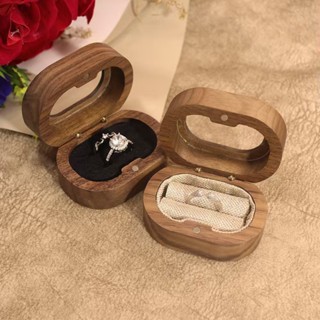 戒指盒木質婚戒盒透明玻璃戒指盒木製首飾盒實木戒指包裝盒耳環收納首飾收納盒手鐲戒指項鏈珠寶整理盒