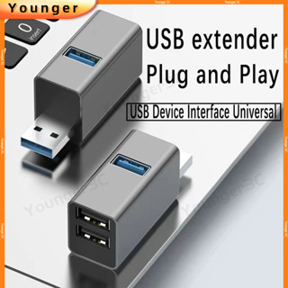 迷你 USB 三合一插頭延長器,支援手機/無線鍵盤、滑鼠/列印機/筆記本電腦/快速充電和資料傳輸集線器