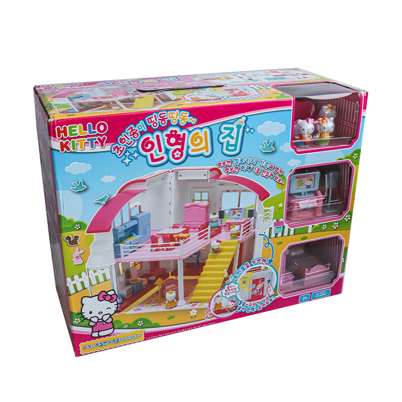 GOLDLOK凱蒂貓hello kitty之家城堡別墅過家家玩具清倉
