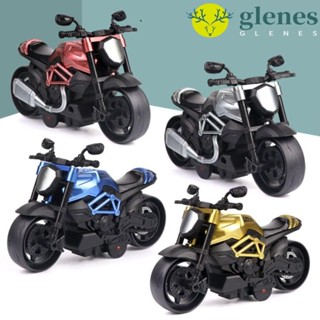 GLENES兒童玩具摩托車,微型汽車玩具拉回摩托車,創意迷你慣性壓鑄模擬摩托車模型家居裝飾
