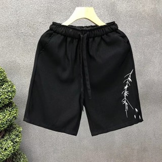 【HOT 本舖】男裝 新中式印花短褲男款夏季薄款寬鬆休閒褲衩潮牌大碼國風運動五分褲