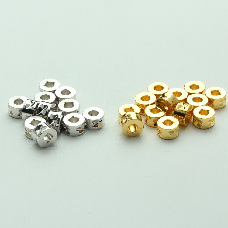 宏雲Hongyun-tl- (50pcs/份）- 18k包金側面切花圓珠 diy手工飾品配件 金色手鍊項鍊串珠材料圓珠