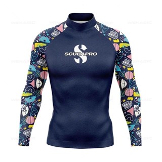 #SCUBA斯庫巴衝浪服UPF50防曬衣沙灘泳衣潛水服水母衣長袖分體上衣#