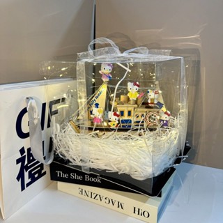 hello kitty系列公仔手辦擺件diy發光創意手作送女友閨蜜生日禮物 可愛護眼床頭燈臥室宿舍兒童睡眠創意擺件