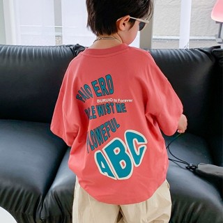 米粒BOYS 新款韓國兒童裝男童純棉短袖T恤夏季酷帥寬鬆短袖上衣2024新款洋氣潮t