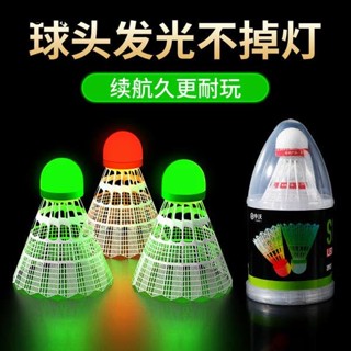 夜光羽毛球室戶外防風塑膠耐打尼龍訓練帶燈熒光晚上發光的羽毛球
