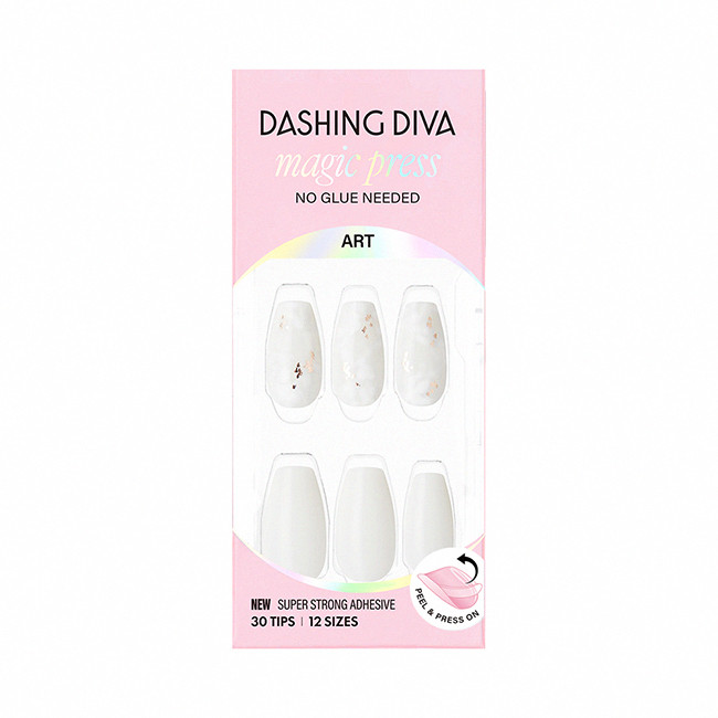 Dashing Diva/M 薄型經典美甲片-純白魅力-30片