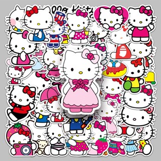 【臺灣出貨】50張hellokitty可愛卡通手機水盃平闆行李箱裝飾diy塗鴉防水貼紙