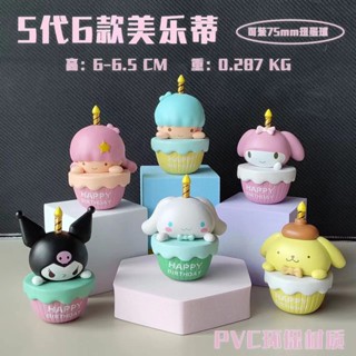【國版批發，滿299出貨】美樂蒂生日蛋糕可愛小擺件辦公室卡通兒童庫洛米擺件蠟燭玩偶031