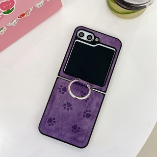 三星Z Flip 6 可愛貓爪皮套 指環折疊殼 Z Flip 5手機殼 適用 Galaxy Z Flip 4 3 保護殼