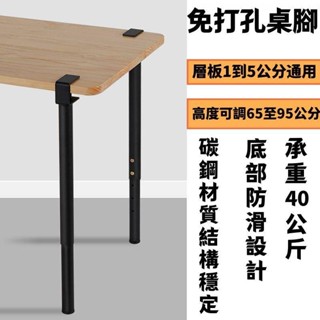 臺灣發貨 免打孔可調節免打孔伸縮桌腿夾具式桌腳 支架電腦桌鐵藝支撐腳架 書桌吧臺 F型餐桌 桌腿 桌腳 戶外桌腿 腳架