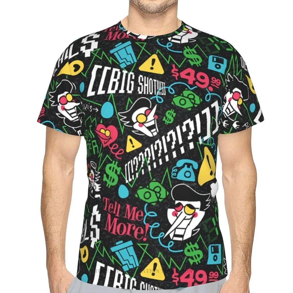 Spamton Quote 夏季男士 T 恤 Deltarune 遊戲 3D 打印寬鬆滌綸 T 恤速乾短袖透氣衣服