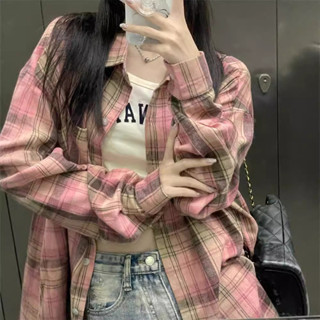 【Season Wardrobe】格子襯衫女2025秋季新款韓版時尚少女小個子復古長袖襯衫休閒外套