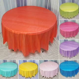 一次性桌布 Disposable tablecloth 【1498人好評】圓形一次性桌布餐桌布素色加厚餐布薄膜圓桌餐廳酒