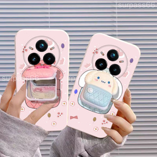 送後膜 Realme 14 Pro+ 手機殼 realme14pro+ 保護殼美樂蒂創意情侶鏡子玉桂狗支架保護套