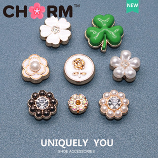 metal jibbitz cross charms 洞洞鞋鞋釦 鞋花 金屬質感珍珠花朵 INS時尚鞋配飾