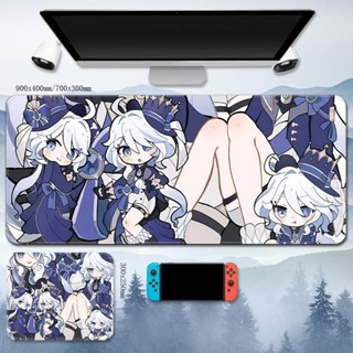 『臺現』100%正品 原神芙卡洛斯滑鼠墊超大宿舍學習寫字桌墊家用電腦鍵盤墊辦公桌墊
