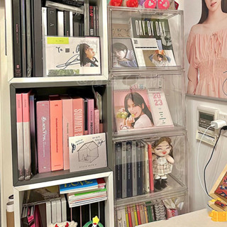 專輯收納盒 防塵cd光碟展示架 漫畫書磁帶唱片盒 收藏亞克力存放櫃 透明收納盒