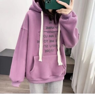 加絨加厚連帽衛衣女小個子春秋新款設計感小眾奶fufu套頭外套|韓版帽T|時尚印花帽T|秋天衣服