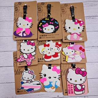 行李吊牌 韓國 行李吊牌 卡通KT貓凱蒂貓行李吊牌 黑皮kitty行李箱包登機託運識別吊牌吊飾