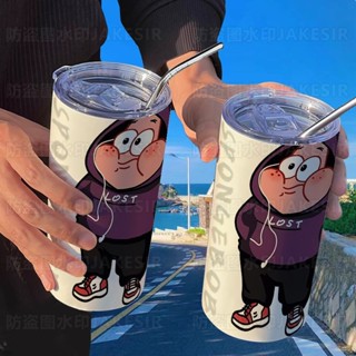 [倉庫現貨]可愛海綿寶寶保溫杯吸管隨手杯咖啡杯ins高顏值便攜學生水杯 學生黨 送朋友生日禮物