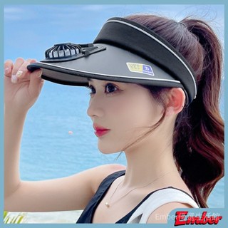 【Ember優選生活館】USB充電風扇帶韓版夏季空頂帽遮陽帽女防曬戶外風扇帽子帽時尚