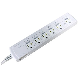 特力屋 3孔7開6插高溫斷電平壓式延長線1.8m