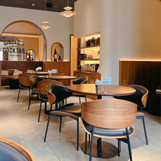 『JIGA』復古風咖啡店西餐廳清吧餐椅 餐飲店實木餐桌 美式酒吧酒館桌椅組合