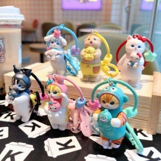 卡哇伊三麗鷗鯊魚貓 Hello Kitty 鑰匙扣卡哇伊卡通 Kuromi 汽車鑰匙圈 Melody Cinnamoro