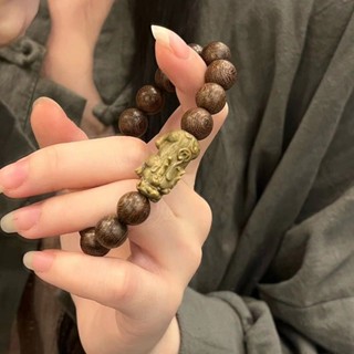 檀香貔貅手鍊復古手鍊女木佛珠手鍊_10MM