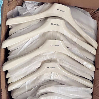 客製化 衣架 服裝店專用 奶白色 兒童女裝店衣架 防滑木質 實木衣服掛撐子 批髮褲夾
