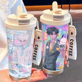 陶瓷杯 陶瓷保溫杯 時光代理人保溫杯便攜咖啡杯不鏽鋼新款男女吸管雙飲水杯子高顏值