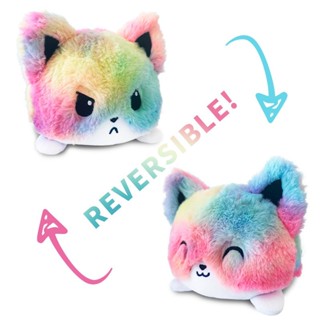 ⭐現貨限時優惠⭐翻面花枝玩偶 雙面表情翻轉動物卡通公仔 花枝毛絨玩具 兒童禮物 節日禮物 耶誕節禮物