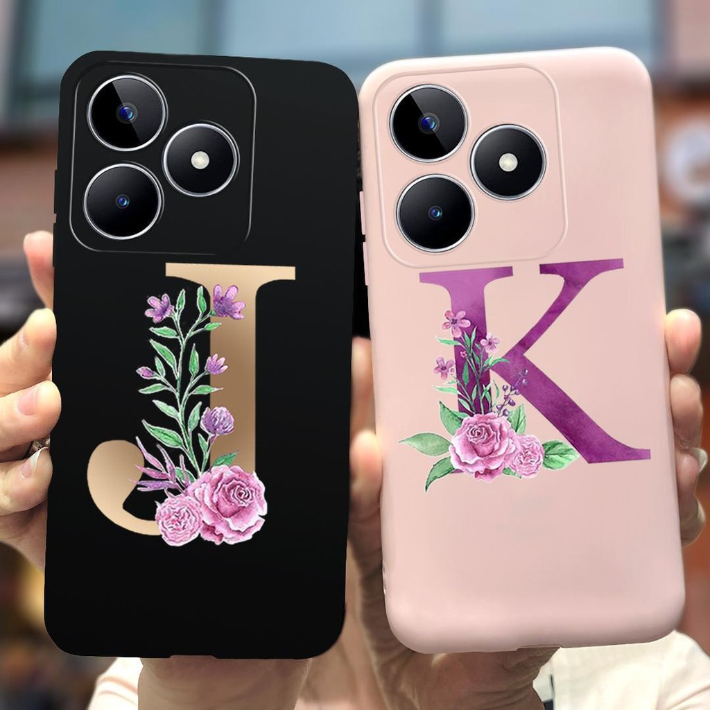 適用於 Realme C51 手機殼 Realme C53 可愛 26 字母保護套防震手機殼適用於 Realme C51